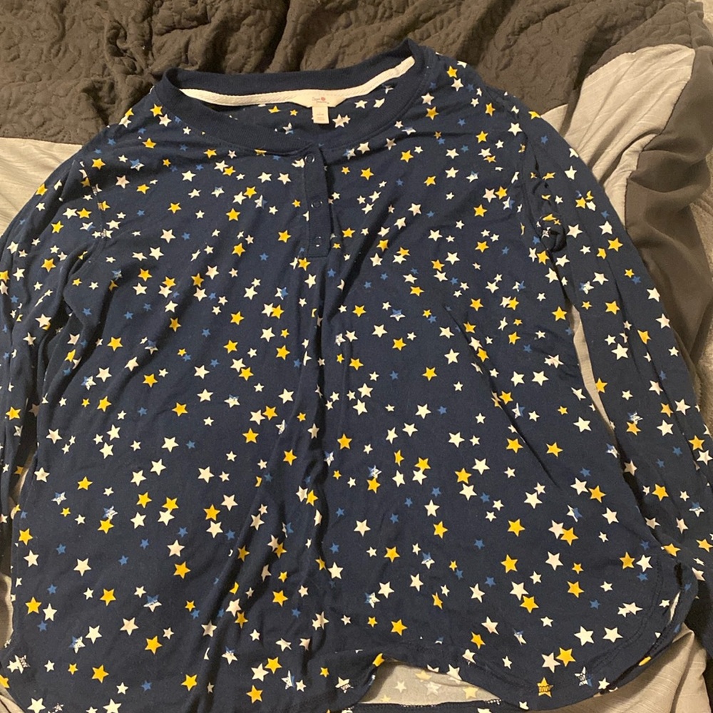 WOMENS NAVY BLUE STAR PJ SHIRT BY SECRET TREASURES